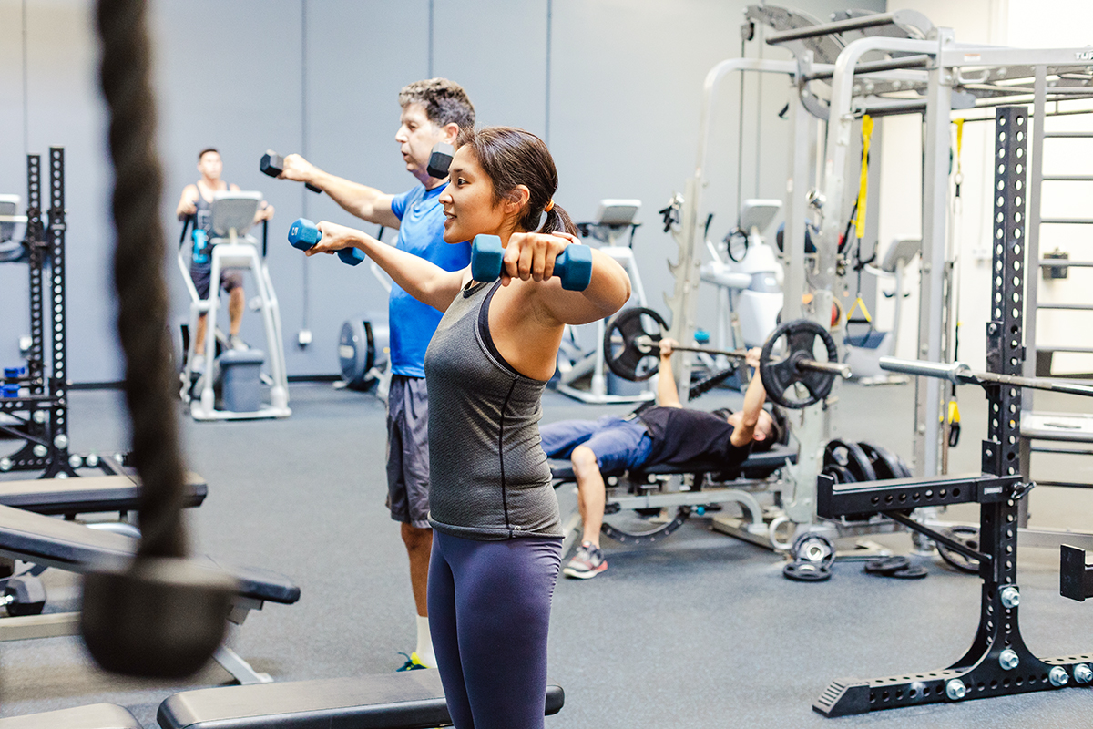 People working out in the Fitness area