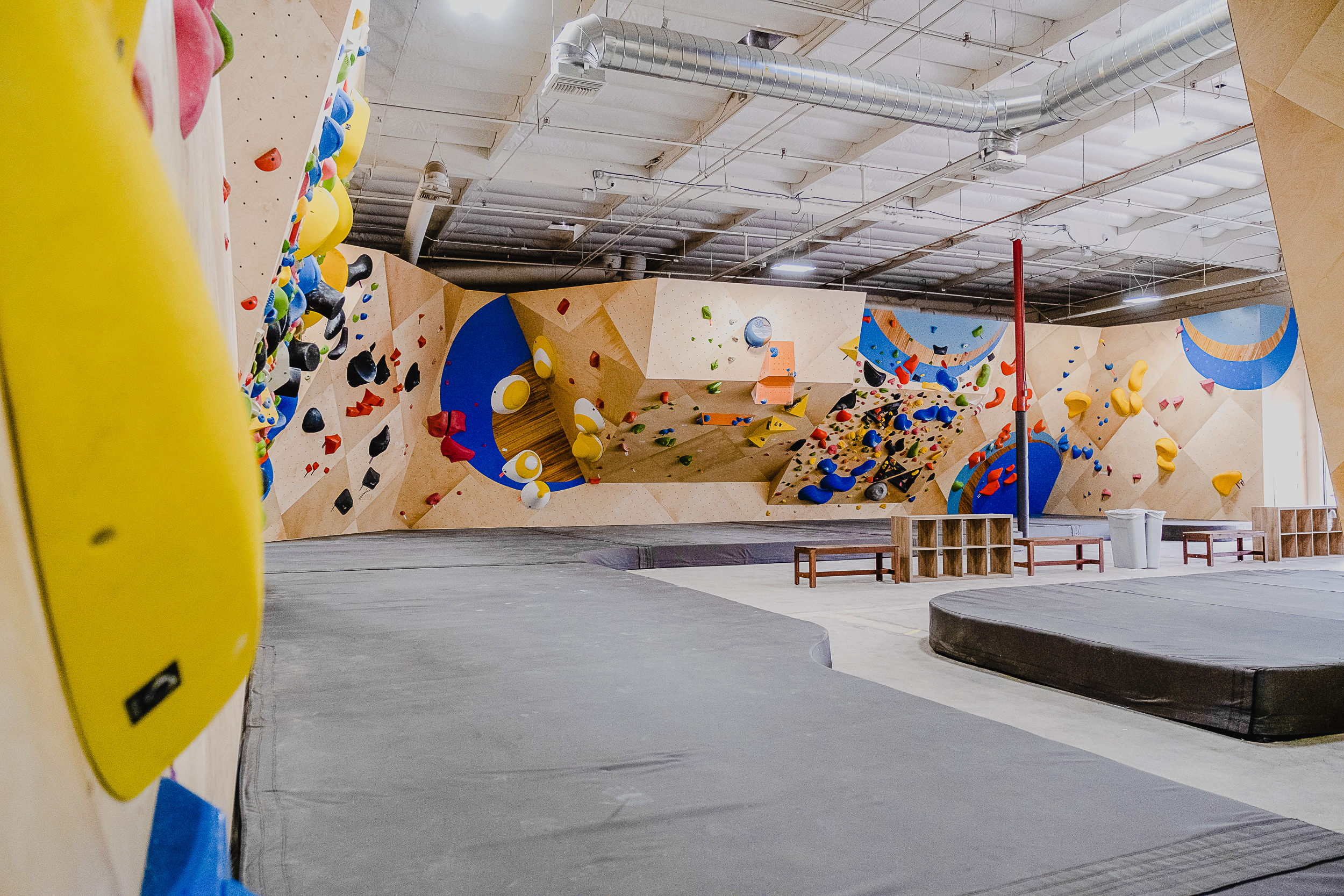 Bouldering walls at the Training Facility location